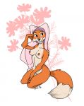  anthro breasts canid canine canis clothed clothing disney featureless_crotch female fox headdress headdress_only headgear headgear_only headwear hi_res jabberwockychamber kneeling maid_marian mammal navel nipples nude robin_hood_(disney) solo 