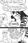  2022 anthro black-kitten breasts clothed clothing comic dialogue digital_media_(artwork) english_text equid equine felid feline female fur hair hi_res jayden_(black-kitten) lynx mammal monochrome serah_(black-kitten) teenager text young zebra 