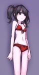  ame-chan_(needy_girl_overdose) black_eyes black_hair bow bow_panties bra breasts feet_out_of_frame hair_ornament hair_over_one_eye looking_at_viewer medium_hair needy_girl_overdose orristerioso panties purple_background red_bra red_panties ribbon_bra simple_background sketch small_breasts twintails underwear underwear_only x_hair_ornament 