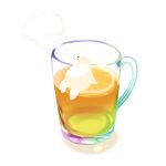  animal animal_focus bear chai closed_eyes colorful commentary drink food fruit glass no_humans orange_(fruit) orange_slice original polar_bear relaxed see-through shadow signature simple_background sitting smoke white_background 