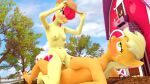  3d_(artwork) absurd_res anthro anthro_on_anthro anthro_penetrated anthro_penetrating anthro_penetrating_anthro apple_bloom_(mlp) applejack_(mlp) barn breast_size_difference breasts cowgirl_position digital_media_(artwork) equid equine female female_penetrated friendship_is_magic from_front_position gynomorph gynomorph/female gynomorph_penetrating gynomorph_penetrating_female hasbro hi_res horse incest_(lore) intersex intersex/female intersex_penetrating intersex_penetrating_female mammal my_little_pony on_bottom on_top penetration plant pony sebaxn sex sibling sister sisters tree 