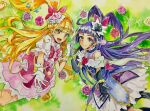  2girls cure_magical cure_miracle highres mahou_girls_precure! multiple_girls precure pukara 