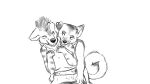  ambiguous_gender anthro bredtolove_(artist) canid canine canis domestic_dog duo gnoll grope hi_res hyaenid mammal monochrome shepherd sketch upskirt 