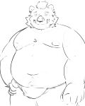  2022 4:5 anthro asian_clothing belly clothing east_asian_clothing fundoshi gouryou hi_res humanoid_hands japanese_clothing kemono lifewonders male mammal monochrome moobs navel nipples overweight overweight_male simple_background sketch solo suid suina sus_(pig) tokyo_afterschool_summoners underwear video_games white_background whitebeast20 wild_boar 