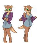  anthro big_breasts blush breasts clothing disney dress female hi_res lutrine mammal mrs._otterton mustelid pace-maker solo sweater thick_thighs topwear zootopia 