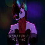  anthro canid canine goth hi_res male male/male mammal muscular muscular_anthro pinup pose smile smirk solo 