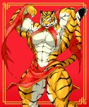  2022 abs anthro biceps big_muscles breasts clothing felid female flexing fur hi_res huge_muscles mammal missymuscle muscular pantherine quads solo striped_body striped_fur stripes tiger torn_clothing triceps 