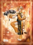  2022 3d_(artwork) absurd_res anthro asian_clothing breasts chinese_clothing chinese_dress chinese_new_year chinese_zodiac clothing digital_media_(artwork) dreamworks dress east_asian_clothing eyelashes felid female fur hi_res kung_fu_panda lewdxcube looking_at_viewer mammal master_tigress medium_breasts muscular muscular_anthro orange_body orange_eyes orange_fur pantherine paper_fan solo striped_body striped_fur stripes tiger white_body white_fur year_of_the_tiger 