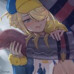  blonde_hair blush giratina hair_over_one_eye highres huge_penis interspecies licking_lips norza penis penis_awe pokemon pokemon_(creature) pokemon_(game) pokemon_legends:_arceus smile spiked_penis sweat sweatdrop tongue tongue_out torn_clothes volo_(pokemon) yaoi 