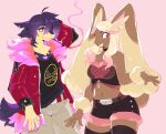  2022 absurd_res anthro clothed clothing duo female frogbians front_view hi_res hisuian_typhlosion lagomorph lopunny mammal nintendo pok&eacute;mon pok&eacute;mon_(species) regional_form_(pok&eacute;mon) video_games 