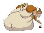  2021 anthro canid canine canis colored coyote digital_drawing_(artwork) digital_media_(artwork) dipstick_tail male mammal markings morbidly_obese morbidly_obese_anthro morbidly_obese_male multicolored_body navel obese obese_anthro obese_male overweight overweight_anthro overweight_male rain_(vanillayote) shaded signature simple_background tail_markings transformation_ring vanillayote weight_gain yellow_sclera 