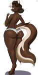  absurd_res anthro big_breasts big_butt breasts butt clothed clothing fur hi_res looking_at_viewer looking_back looking_back_at_viewer mammal multicolored_body multicolored_fur nexcoyotlgt panties topless two_tone_body two_tone_fur underwear 