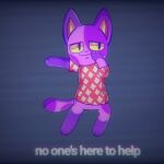  animal_crossing anthro black_pupils bob_(animal_crossing) clothing dancing domestic_cat felid feline felis flower_pattern fur male mammal nintendo no_one&#039;s_around_to_help pattern_clothing pattern_shirt pattern_topwear pink_clothing pink_shirt pink_topwear pupils purple_body purple_fur shirt solo spots spotted_body spotted_fur text topwear video_games watermelonthecat yellow_sclera 