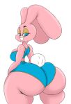  anais_watterson anthro bedroom_eyes big_butt breasts butt cartoon_network female hi_res huge_butt lagomorph leporid mammal narrowed_eyes neom-daddy rabbit seductive simple_background solo the_amazing_world_of_gumball thick_thighs white_background 