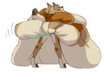  2021 anthro butt butt_expansion canid canine canis colored coyote digital_drawing_(artwork) digital_media_(artwork) dipstick_tail expansion male mammal markings morbidly_obese morbidly_obese_anthro morbidly_obese_male multicolored_body obese obese_anthro obese_male overweight overweight_anthro overweight_male rain_(vanillayote) shaded signature simple_background tail_markings transformation_ring vanillayote weight_gain yellow_sclera 