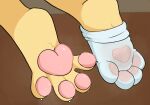  4_toes animal_crossing anthro bodily_fluids canid canine canis claws clothing dirty_socks domestic_dog feet female foot_fetish foot_focus foot_shot footwear fur isabelle_(animal_crossing) mammal nintendo pawpads socks softhanten solo spread_toes sweat toes video_games yellow_body yellow_fur 
