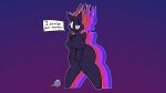  anthro bent_over big_breasts big_butt bovid breasts butt caprine crossgender demon dialogue english_text female goat gradient_background harley_(wesberduck) hi_res huge_breasts huge_butt mammal simple_background solo speech_bubble text thick_thighs wesberduck wide_hips 