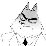  2022 angry anthro biped canid canine canis clothing comic illumination_entertainment jimmy_crystal mammal necktie shirt simple_background sing_(movie) sketch solo sopa11uri topwear wolf 