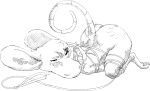  anthro bdsm bechamel_(fuzzamorous) bedroom_eyes big_ears blush bondage bound butt eyebrows eyelashes fuzzamorous hi_res leash looking_up male mammal mouse murid murine narrowed_eyes rodent seductive simple_background sketch snout solo 