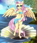  absurd_res anthro artist_name:caliluminos body botticelli brony character_name:fluttershy equid equine female hasbro hi_res horse invalid_tag mammal mature_(disambiguation) my_little_pony nsfw pegasus pony solo venus_(disambiguation) wings wrap 