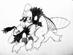  2020 2_claws 4_arms antennae_(anatomy) anthro anthro_on_anthro anthro_penetrated anthro_penetrating anthro_penetrating_anthro arthropod bee birdpaw_(artist) black_and_white blush bodily_fluids chest_tuft claws digital_media_(artwork) doggystyle eyes_closed female female_penetrated from_behind_position full-length_portrait half-closed_eyes head_tuft hi_res hymenopteran insect insect_wings lying male male/female male_penetrating male_penetrating_female mane monochrome multi_arm multi_limb narrowed_eyes nude obscured_penetration on_front penetration penile penile_penetration portrait sex side_view simple_background sketch sweat tears tuft white_background wings 