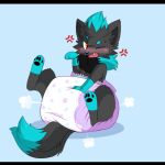  ambiguous_gender angry anthro blush canid canine diaper embarrassed hi_res jupiters mammal nintendo pok&eacute;mon pok&eacute;mon_(species) powder solo video_games zorua 