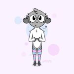  &lt;3 1:1 ambiguous_gender anthro cel_shading cervid chest_tuft clothed clothing countershade_torso countershading dote_(oatdote) ears_back featureless_crotch footwear freckles fur grey_body grey_fur head_tuft hooves legwear lgbt_pride looking_up mammal markings oatdote pivoted_ears pride_colors shaded shoulder_tuft simple_background socks solo spots spotted_markings standing tapping_fingers thigh_highs topless transgender_pride_colors tuft white_body white_fur 