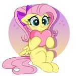  &lt;3 absurd_res blue_eyes blush carrying cutie_mark ears_down equid equine eyelashes female feral fluttershy_(mlp) friendship_is_magic hair hasbro hi_res holding_object inner_ear_fluff kittyrosie long_tail mammal my_little_pony pegasus pink_hair pivoted_ears ponytail sitting smile tuft wings yellow_body 