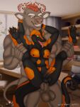  2022 4_toes 5_fingers ahegao amphibian anal anal_penetration anthro anthro_on_anthro anthro_penetrated anthro_penetrating anthro_penetrating_anthro arms_above_head balls big_dom_small_sub big_muscles big_penis black_body blurred_background bovid bovine brown_body brown_fur brown_nose cattle chair claws clenched_teeth desk dominant duo emzietowers feet fingers fire_salamander_(salamander) from_behind_position fur furniture genitals gyumao hair held_up hi_res holding_legs horn horn_markings humanoid_genitalia humanoid_penis jewelry lifewonders looking_at_another looking_at_partner looking_down looking_pleasured male male/male mammal markings max_(maxdamage_rulz) motion_lines muscular muscular_anthro muscular_male nipples office office_chair open_mouth orange_body pecs penetration penis red_eyes red_hair salamander_(amphibian) sex sharp_teeth signature size_difference smile standing standing_sex table teeth toes tokyo_afterschool_summoners tongue tongue_out vein veiny_penis video_games wristband yellow_eyes 