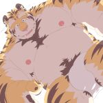  2022 absurd_res anthro belly clothing felid hi_res humanoid_hands kemono male mammal meimei_kia moobs nipples overweight overweight_male pantherine pink_nose simple_background solo tiger underwear white_background white_clothing white_underwear 