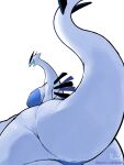  anthro breasts eyes_closed female hi_res legendary_pok&eacute;mon lugia nintendo open_mouth po_chf pok&eacute;mon pok&eacute;mon_(species) solo thick_tail video_games white_body 