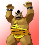  2022 anthro belly blush bulge humanoid_hands kemono male mammal moobs nipples overweight overweight_male setsubun shiba-kenta solo suid suina sus_(pig) wild_boar wrestling_singlet 