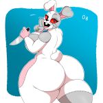  1:1 2022 anthro big_breasts big_butt bow_tie breasts buckteeth butt clothing costume curvy_figure digital_media_(artwork) eyelashes female fingers five_nights_at_freddy&#039;s five_nights_at_freddy&#039;s:_security_breach fursuit gesture hi_res huge_breasts huge_butt knife lagomorph leporid looking_at_viewer looking_back mammal not_furry_wearing_fursuit omegabrawl patch_(fabric) rabbit red_sclera scottgames shush simple_background smile solo standing stitch_(sewing) teeth thick_thighs tongue vanny_(fnaf) video_games voluptuous whiskers wide_hips 