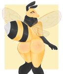  &lt;3 &lt;3_eyes absurd_res anthro arthropod bee blush butt digital_media_(artwork) female fur hi_res hymenopteran insect looking_at_viewer raised_tail shy simple_background smile solo wings 