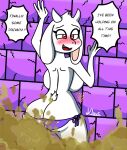 anthro big_breasts big_butt blush bovid breasts butt caprine clothing fart fart_cloud fart_fetish female female/female fur goat hi_res klovs mammal monster organs panties red_eyes relieved smile solo stomach text thick_thighs toriel undertale_(series) underwear white_body white_fur 