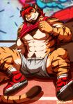  abs absurd_res anthro biceps big_muscles clothed clothing drks felid fur hair hi_res male mammal muscular muscular_anthro muscular_male pantherine pecs redick solo tiger 