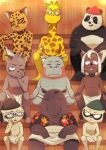  2022 2stete2 anthro black_body blue_body bodily_fluids canid canine canis cheetah clothing common_hippopotamus detailed_background domestic_cat domestic_dog eyes_closed eyewear felid feline felis fukumoto_(odd_taxi) giant_panda giraffe giraffid glasses group hat headgear headwear hi_res hippopotamid kondo_(odd_taxi) kuroda_(odd_taxi) male mammal mephitid odd_taxi one_eye_closed overweight overweight_male satoshi_nagashima_(odd_taxi) sauna sitting skunk sweat taichi_kabasawa_(odd_taxi) tapir tattoo ursid white_body yellow_body 