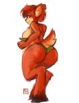  activision anthro backstreetcrab big_breasts breasts butt clothing digitigrade elora faun_(spyro) female hooves huge_breasts looking_at_viewer looking_back panties rear_view simple_background smile solo spyro_the_dragon underwear video_games white_background 