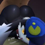  1:1 anthro bent_over big_butt black_body black_fur butt clothing coffeewithdicks collar domestic_cat duo english_text felid feline felis fluffy_ears fur girly hat headgear headwear hi_res human human_on_anthro humanoid interspecies klonoa klonoa_(series) lagomorph leporid male male/male mammal mostly_nude open_mouth rabbit red_collar text thick_thighs video_games wide_hips yellow_eyes 