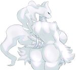  alldropped animal_humanoid anthro big_breasts big_butt blue_eyes breasts butt choker dragon dragon_humanoid female fluffy hi_res humanoid jewelry legendary_pok&eacute;mon looking_away necklace nintendo pok&eacute;mon pok&eacute;mon_(species) reshiram simple_background solo thick_thighs video_games white_background white_body wide_hips 