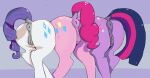  anus big_butt butt butt_focus equid equine female feral friendship_is_magic genitals hasbro hi_res horse huge_butt maldoando mammal my_little_pony pinkie_pie_(mlp) pony pussy rarity_(mlp) twilight_sparkle_(mlp) 