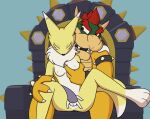  animated anthro bandai_namco bowser breast_grab breasts claws colrblnd digimon digimon_(species) duo eyes_closed female fingering hand_on_breast male male/female mario_bros masturbation nintendo paws renamon spread_legs spreading video_games 