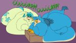  absurd_res avian beak belly blue_body blush coatieyay dewlap_(anatomy) double_chin duo earth_pony equid equine feral friendship_is_magic gallus_(mlp) green_body gryphon hasbro hi_res horse male mammal my_little_pony mythological_avian mythology obese obese_feral obese_male open_mouth overweight overweight_feral overweight_male pony sandbar_(mlp) wings 