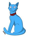  alpha_channel blue_body blue_eyes blue_fur cheek_tuft chest_tuft collar domestic_cat facial_tuft felid feline felis feral fur hi_res inner_ear_fluff kinipshun male mammal neck_tuft simple_background sitting smile solo transparent_background tuft 