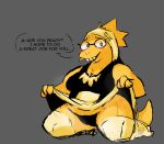  alphys anthro clothing comic english_text female flashing hi_res lizard reptile scales scalie slightly_chubby solo sylverow0 text undertale undertale_(series) video_games yellow_body yellow_scales 
