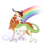  &lt;3 &lt;3_eyes 2022 alpha_channel asian_mythology autumn_blaze_(mlp) barbel_(anatomy) brown_mane chinese_mythology cloud cloven_hooves dipstick_ears east_asian_mythology eyelashes fangs female feral fetlocks flesh_whiskers friendship_is_magic fur green_body green_scales hi_res hooves horn inner_ear_fluff kirin looking_at_viewer mammal mane multicolored_ears my_little_pony mythology open_mouth rainbow scales simple_background solo sparkles transparent_background tuft uunicornicc 