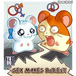  absurd_res bijou_(hamtaro) cricetid duo female female_symbol feral gender_symbol hamster hamtaro hamtaro_(series) hi_res male male/female male_symbol mammal meme redraw rodent symbol throws_up_on_u 