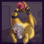  ampharos anal anal_beads arched_back balls bedroom bovid caprine dragon feral genitals male mammal nintendo paws pok&eacute;mon pok&eacute;mon_(species) raised_tail sex_toy shaded sheep simple_background solo throws_up_on_u video_games 
