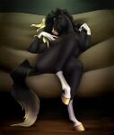  absurd_res anthro breasts curvaceous curvy_figure equid equine female hi_res horse mammal morrigan_the_marwari nude pinup pose small_breasts solo teasing thick_thighs voluptuous wide_hips 