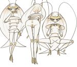  2022 anthro anus arthropod breasts butt crouching female front_view genitals hexanne hi_res insect leaning leaning_forward looking_aside looking_at_viewer nintendo nipples pheromosa pok&eacute;mon pok&eacute;mon_(species) presenting presenting_hindquarters purple_eyes pussy rear_view simple_background solo standing ultra_beast video_games white_background white_body 
